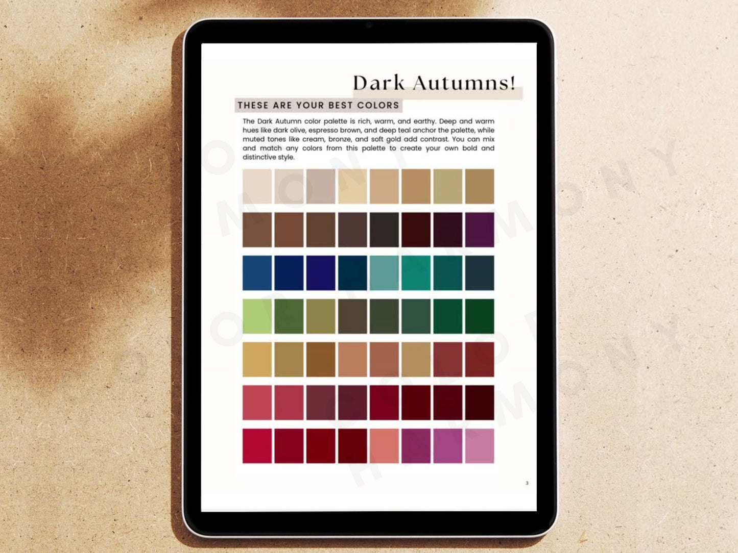 Dark Autumn Seasonal Color Guide
