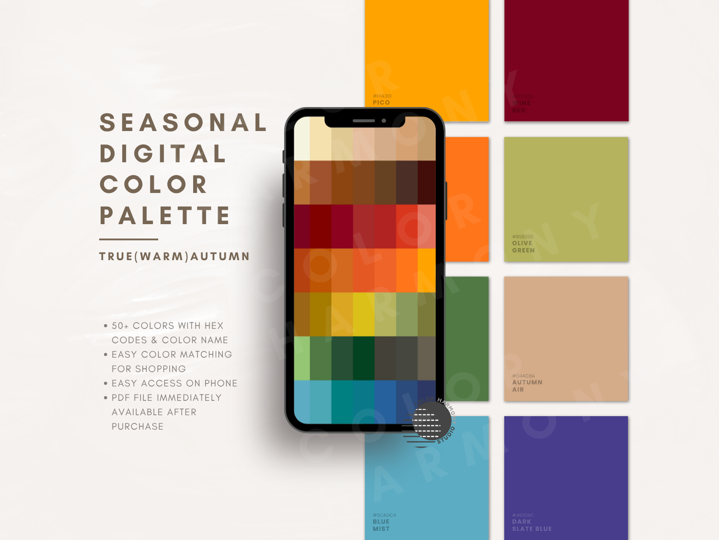 True (Warm) Autumn Digital Color Palette