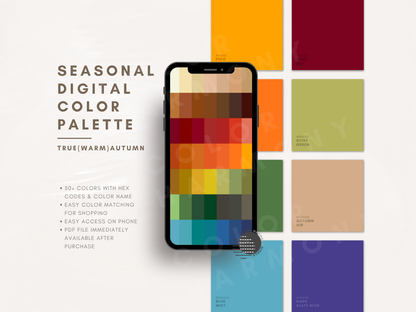 True (Warm) Autumn Digital Color Palette