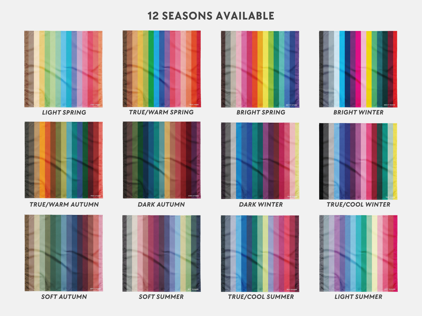 12 Seasons Color Analysis Drapes Set