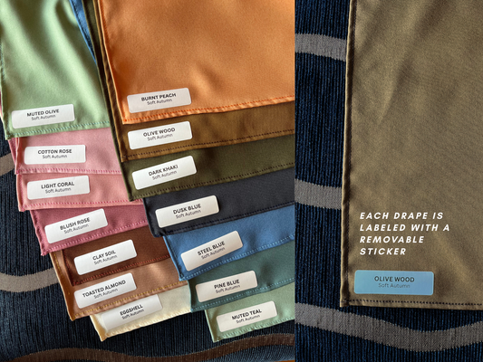 Seasonal Color Drapes for Color Analysis | Sub Season 54-Colors Set
