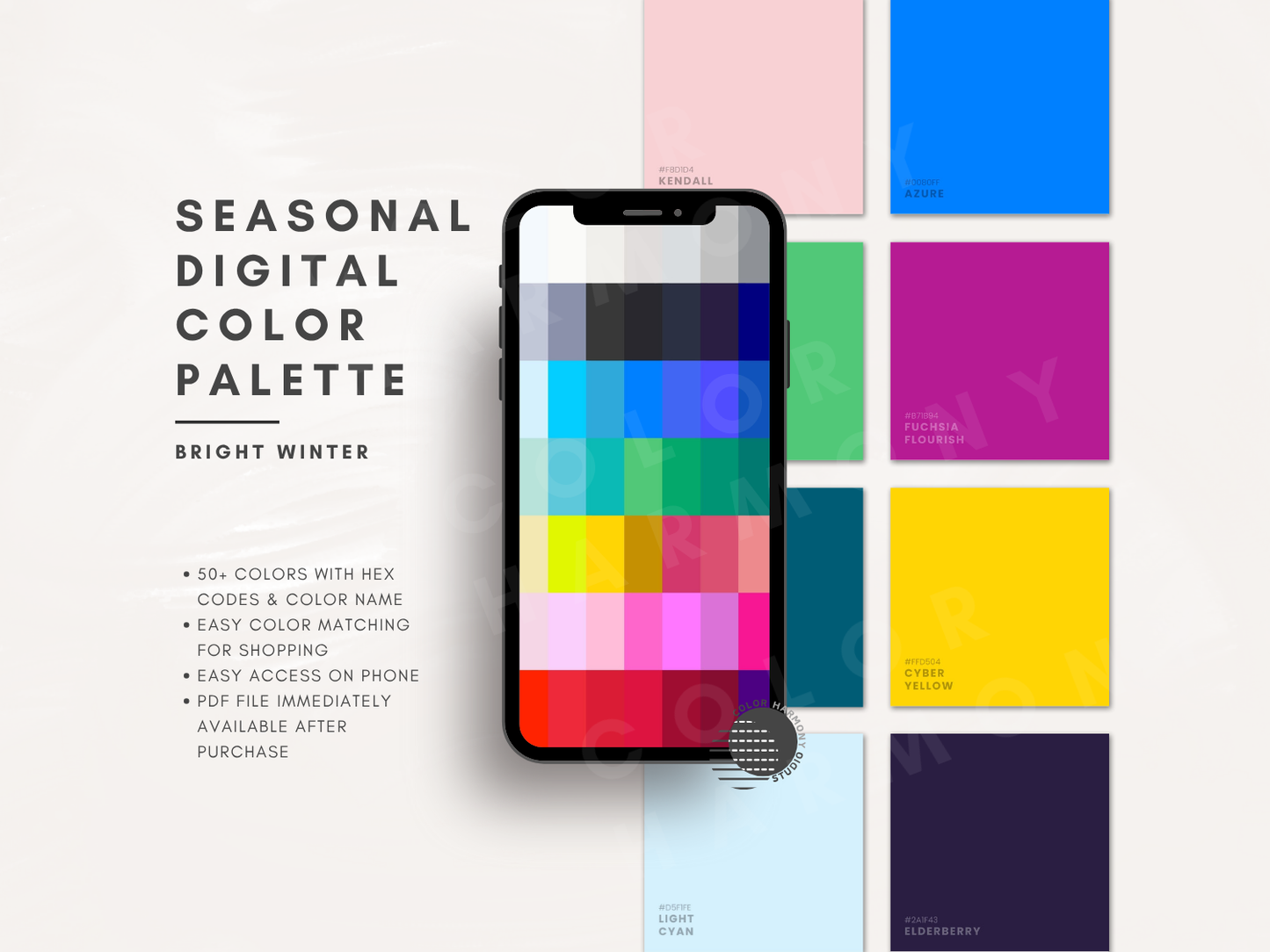 Bright Winter Digital Color Palette